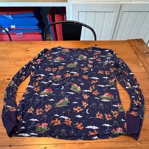Little Sleepies Navy Santa Pajama‎ Top women’s large